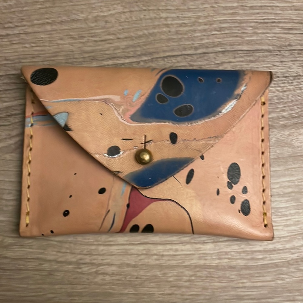 Abstract Paint Splatter Card Holder